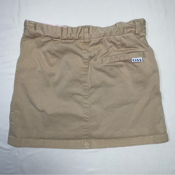 Khaki Skirt Girl’s 8 Tan Adjustable Classic Skort School Uniform Preppy Summer - Picture 3 of 8
